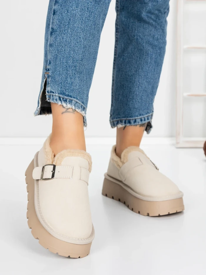 Ghete Dama din piele naturala 5W91 BEIGE | PANTOFUL