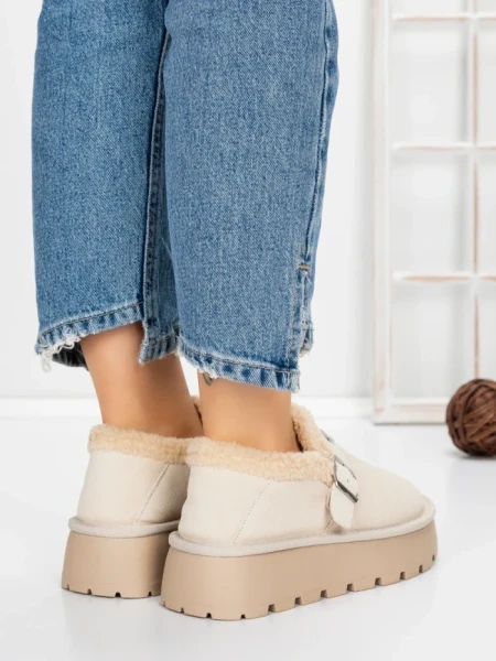 Ghete Dama din piele naturala 5W91 BEIGE | PANTOFUL