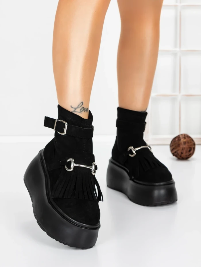 Ghete Dama cu Platforma 56WL12 BLACK | MEI