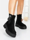 Ghete Dama cu Platforma 5AH52 BLACK | MEI