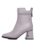 Botine Dama cu toc gros K107-55-B81B Gri » MeiMei.Ro