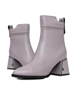 Botine Dama cu toc gros K107-55-B81B Gri » MeiMei.Ro