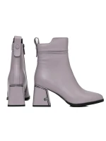 Botine Dama cu toc gros K107-55-B81B Gri » MeiMei.Ro