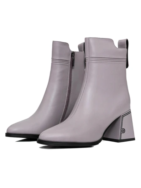 Botine Dama cu toc gros K107-55-B81B Gri » MeiMei.Ro