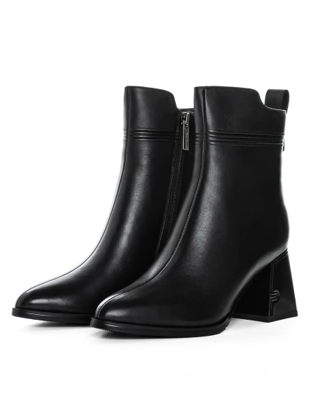 Botine Dama cu toc gros K107-55-B81A Negru » MeiMei.Ro