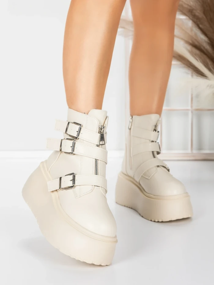 Ghete Dama cu Platforma 56WL13 BEIGE | MEI