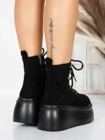Ghete Dama cu Platforma 56WL16 BLACK | MEI