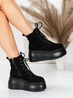 Ghete Dama cu Platforma 56WL16 BLACK | MEI