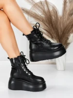 Ghete Dama cu Platforma 56WL16 BLACK | MEI