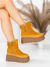 Ghete Dama din piele naturala 3ASJN75 YELLOW | PANTOFUL