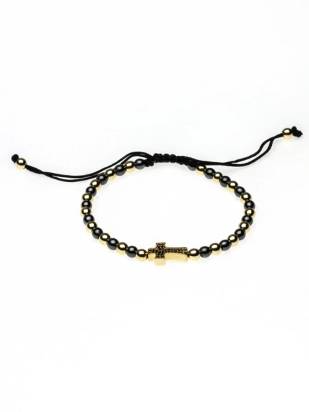 Bratara Unisex BR035 Auriu-Negru | Mei Bratara Unisex BR035 AURIU-NEGRU | MEI