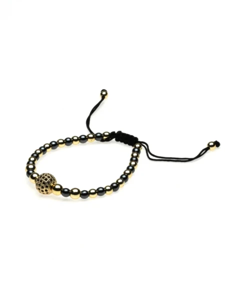 Bratara Unisex BR036 Auriu-Negru | Mei Bratara Unisex BR036 AURIU-NEGRU | MEI