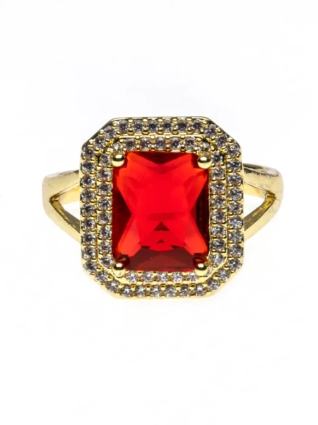 Inel de Dama INL14 Auriu-Rosu | Mei Inel INL14 AURIU-ROSU | MEI