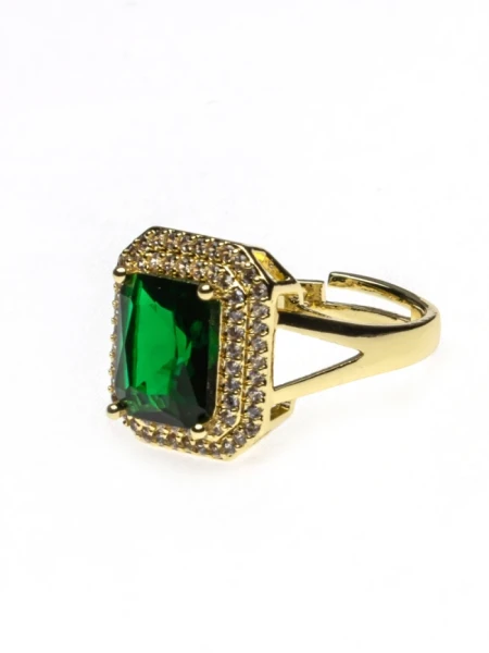 Inel de Dama INL14 Auriu-Verde | Mei Inel INL14 AURIU-VERDE | MEI