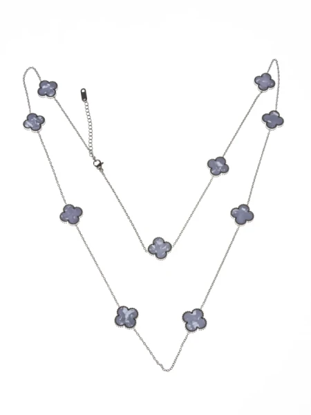 Colier de Dama YP-37 Argintiu-Alb | Mei Colier YP-37 ARGINTIU-ALB | MEI