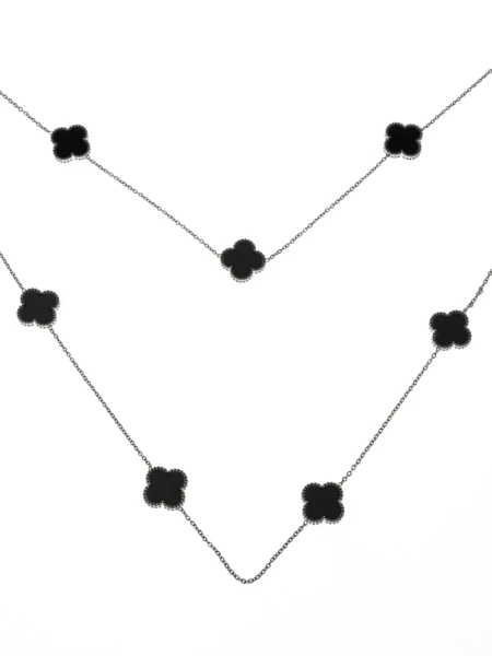 Colier de Dama YP-38 Argintiu-Negru | Mei Colier YP-38 ARGINTIU-NEGRU | MEI