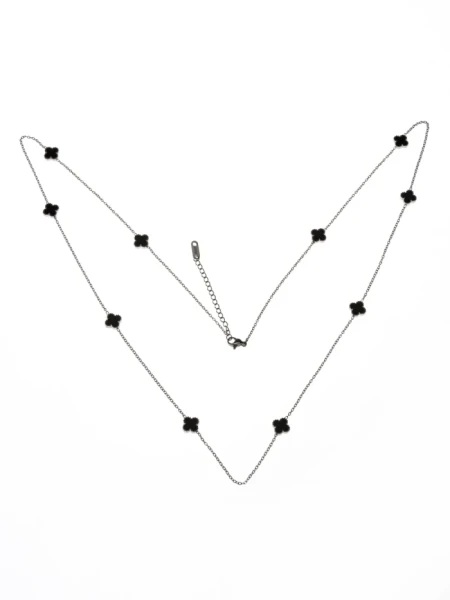 Colier de Dama YP-40 Argintiu-Negru | Mei Colier YP-40 ARGINTIU-NEGRU | MEI