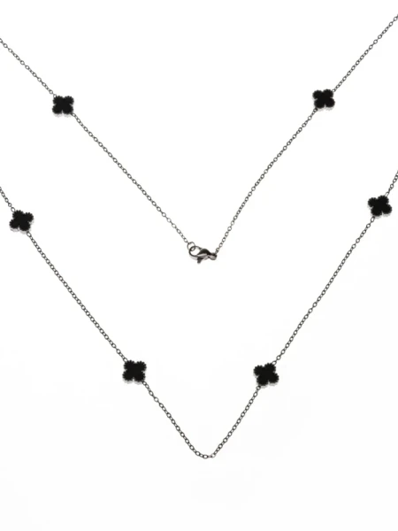 Colier de Dama YP-40 Argintiu-Negru | Mei Colier YP-40 ARGINTIU-NEGRU | MEI