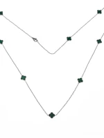 Colier de Dama YP-39 Argintiu-Verde | Mei » MeiMei.Ro