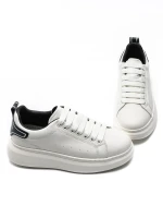 Pantofi Sport Barbati din piele naturala 3221 Alb-Negru... » MeiMei.Ro