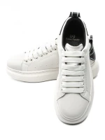 Pantofi Sport Barbati din piele naturala 3221 Alb-Negru... » MeiMei.Ro