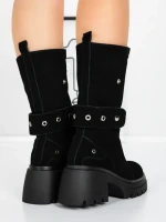 Ghete Dama din piele naturala 52AD5 BLACK | PANTOFUL