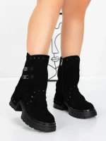 Ghete Dama din piele naturala 52AD1 BLACK | PANTOFUL