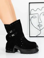 Ghete Dama din piele naturala 52AD1 BLACK | PANTOFUL