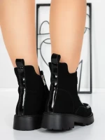 Ghete Dama din piele naturala 52AD7 BLACK | PANTOFUL