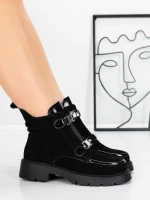 Ghete Dama din piele naturala 52AD7 BLACK | PANTOFUL