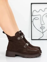 Ghete Dama din piele naturala 52AD7 BROWN | PANTOFUL