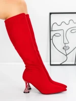 Cizme Dama cu Toc 5XKK66 RED | MEI