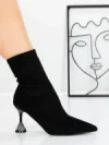 Botine cu Toc Subtire 5XKK67 BLACK | MEI