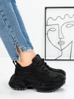 Pantofi Sport Dama cu Platforma 5WL93 BLACK | MEI
