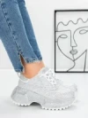 Pantofi Sport Dama cu Platforma 5WL93 WHITE | MEI