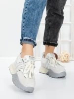 Pantofi Sport Dama cu Platforma 3A1-1 WHITE | MEI