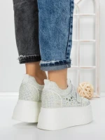 Pantofi Sport Dama cu Platforma 3591-8 WHITE | MEI