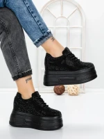 Pantofi Sport Dama cu Platforma 3591-6 BLACK | MEI