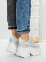 Pantofi Sport Dama cu Platforma 3561 WHITE | MEI