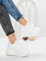 Pantofi Sport Dama cu Platforma 3570 WHITE | MEI