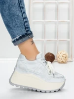 Pantofi Sport Dama cu Platforma 3570 SILVER | MEI