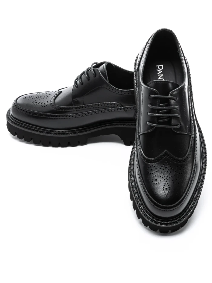 Pantofi Casual Barbati din piele naturala 5NXE67 BLACK | PANTOFUL