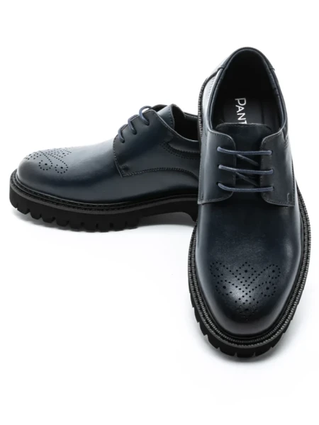 Pantofi Casual Barbati din piele naturala 5NXE68 BLUE | PANTOFUL