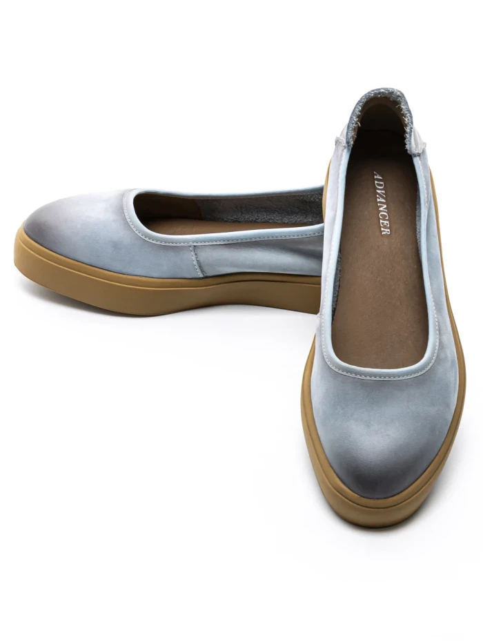 Balerini Dama din piele naturala N3301 BLUE | ADVANCER