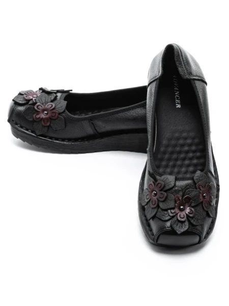 Balerini Dama din piele naturala F166 BLACK | ADVANCER