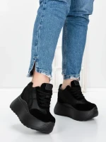 Pantofi Sport Dama cu Platforma 5WL111 BLACK | MEI