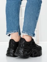 Pantofi Sport Dama cu Platforma 5WL112 BLACK | MEI