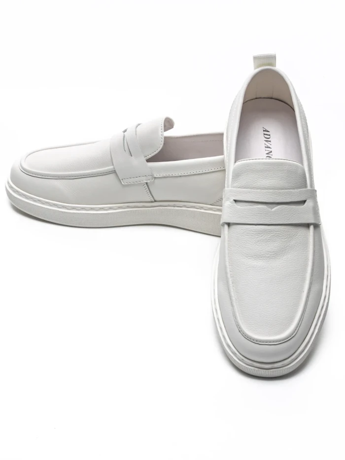 Pantofi Casual Barbati din piele naturala 12-187 WHITE | ADVANCER