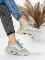 Pantofi Sport Dama din piele naturala 36853-1 GREY | ADVANCER