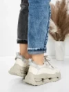Pantofi Sport Dama din piele naturala 36868-1 CREAM | ADVANCER